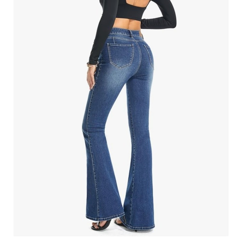FLYING BANANA Totally Shaping Curvy Stretchy Bootcut Flare Denim Jeans Size 6S